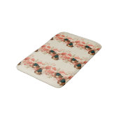 Vintage Spring Pink Flowers with Butterflies バスマット (アングル)