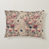 Vintage Spring Roses with Blue Butterflies アクセントクッション (裏面)