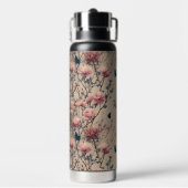 Vintage Spring Roses with Blue Butterflies ウォーターボトル (背面)