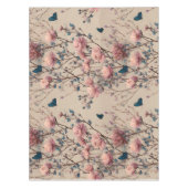 Vintage Spring Roses with Blue Butterflies テーブルクロス (正面)