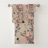 Vintage Spring Roses with Blue Butterflies バスタオルセット (インサイチュ)