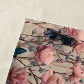 Vintage Spring Roses with Blue Butterflies ビーチタオル (インサイチュ)