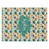 Vintage Spring Yellow and Green Floral テーブルクロス (正面(横))