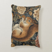 Vintage Squirrel and Flowers Pattern アクセントクッション (裏面(縦))