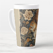 Vintage Squirrel and Flowers Pattern  カフェラテマグ (左アングル)