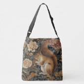 Vintage Squirrel and Flowers Pattern  クロスボディバッグ (裏面)
