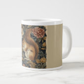 Vintage Squirrel and Flowers Pattern  ジャンボコーヒーマグカップ (正面右)