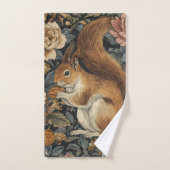 Vintage Squirrel and Flowers Pattern  バスタオルセット (ハンドタオル)