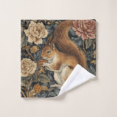 Vintage Squirrel and Flowers Pattern  バスタオルセット (ウォッシュタオル)