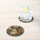 Vintage Squirrel and Flowers Pattern ペーパーコースター (インサイチュ)