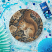 Vintage Squirrel and Flowers Pattern ペーパープレート (パーティー)
