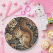 Vintage Squirrel and Flowers Pattern ペーパープレート (パーティー)