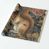 Vintage Squirrel and Flowers Pattern ラッピングペーパー (アンロールド)