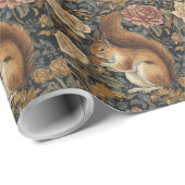 Vintage Squirrel and Flowers Pattern ラッピングペーパー (ロールコーナー)