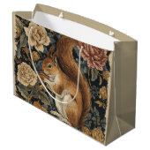 Vintage Squirrel and Flowers Pattern  ラージペーパーバッグ (裏面アングル)