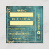 Vintage sript Emerald Green Gold and Black  ロイヤリティカード (裏面)