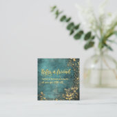 Vintage sript Emerald Green Gold and Black  ロイヤリティカード (スタンド正面)