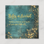 Vintage sript Emerald Green Gold and Black  ロイヤリティカード (正面)