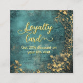 Vintage sript Emerald Green Gold and Black  ロイヤリティカード (正面)