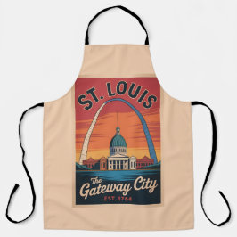 Vintage St. Louis Missouri Retro Travel Poster エプロン