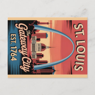 Vintage St. Louis Missouri Retro Travel Poster ポストカード