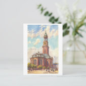 Vintage St. Michael's Church in Hamburg, Germany ポストカード (スタンド正面)