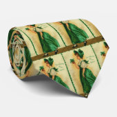 Vintage St. Patrick's Day Lass Wearing Green  ネクタイ (ロール)