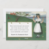 Vintage St. Patrick's Day with Irish Girl シーズンカード (裏面)