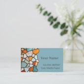 Vintage Stained Glass Mosaic Business Card 名刺 (スタンド正面)