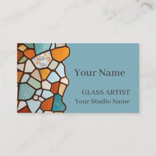 Vintage Stained Glass Mosaic Business Card 名刺 (正面)