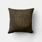 Vintage Stamps & Compass Pillow クッション (裏面)