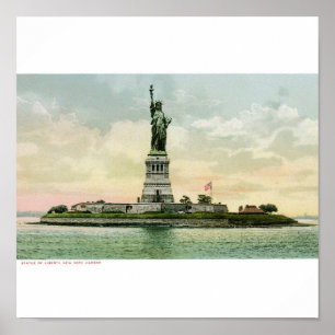 Vintage "Statue of Liberty" Poster. New York ポスター