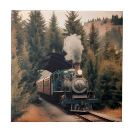 Vintage Steam Engine Train タイル
