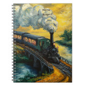 Vintage Steam Engine Train Painting ノートブック (正面)