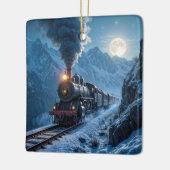 Vintage Steam Locomotive In Moonlight セラミックオーナメント (左)