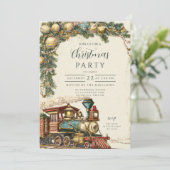 Vintage Steam Train Christmas 招待状 (スタンド正面)