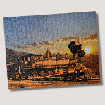 Vintage Steam Train Engine CPRR 229 Railroad ジグソーパズル<br><div class="desc">A lovely picture of a vintage steam engine at sunset on this Jigsaw Puzzle.  - -  See lots of items with this image and many more railroad gifts in my Store.</div>
