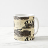 Vintage Steam Train Pattern | Heritage Railway Mug コーヒーマグカップ (正面右)