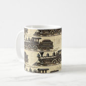 Vintage Steam Train Pattern | Heritage Railway Mug コーヒーマグカップ (正面左)