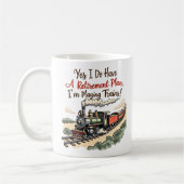 Vintage Steam Train Yes Retirement Plan コーヒーマグカップ (左)