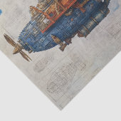 Vintage Steampunk Airship 薄葉紙 (詳細)
