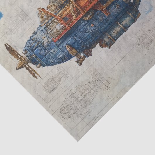 Vintage Steampunk Airship 薄葉紙 (詳細)
