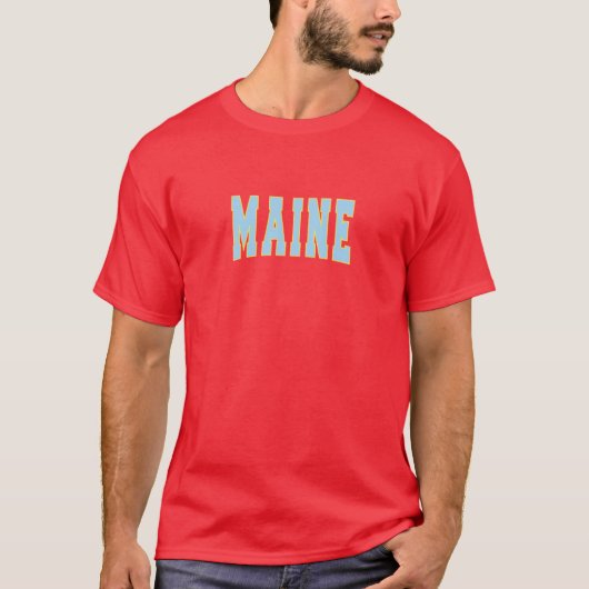 Vintage Stencil Maine State Tシャツ (正面)