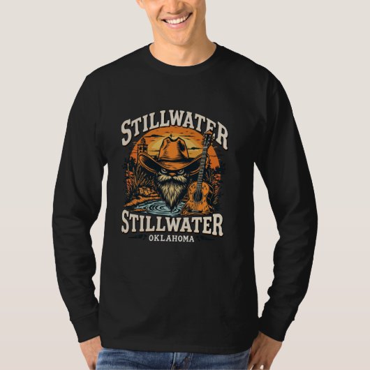 Vintage Stillwater Oklahoma Sunset Wild West Citys Tシャツ (正面)