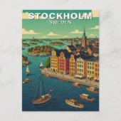 Vintage Stockholm Sweden Waterfront Travel ポストカード (正面)