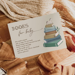 Vintage Storybook Books for Baby Shower エンクロージャーカード