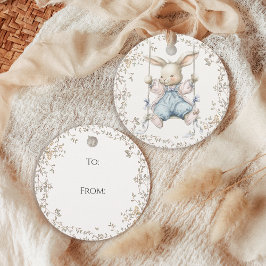 Vintage Storybook Bunny Baby Shower Favor Tags フェイバータグ