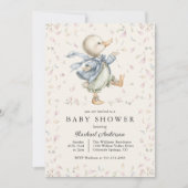 Vintage Storybook Duck Baby Shower Invitation 招待状 (正面)