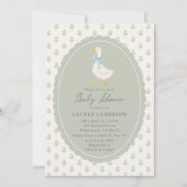 Vintage Storybook Goose Baby Shower Invitation 招待状 (正面)