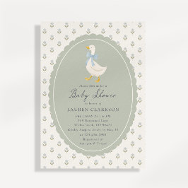 Vintage Storybook Goose Baby Shower Invitation 招待状